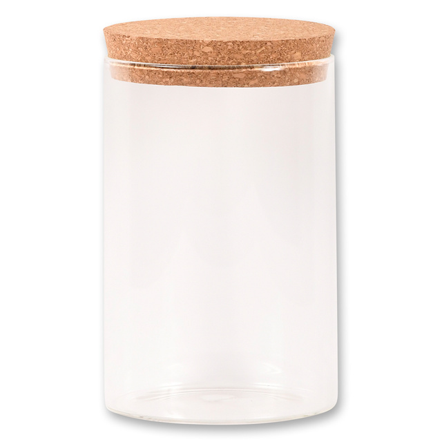 Recipient de sticlă pentru bucătărie cu capac din plută