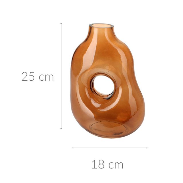 Vaza lacrima pentru plante uscate, sticla inchisa la culoare, 25 cm