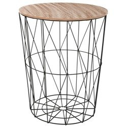 Măsuță de cafea cu structură din oțel, masă ocazională din otel cu spațiu de depozitare