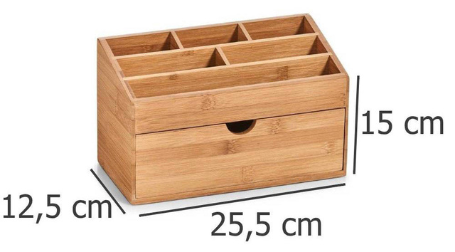 Organizator Zeller, 7 compartimente, Bambus, Maro
