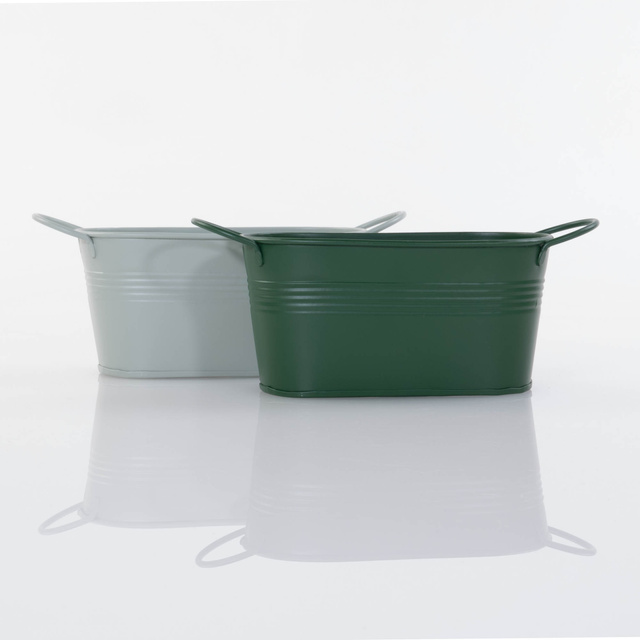 Jardiniera de flori pentru balcon Lingo, zincat, lung, 20 x 8,5 x 9,5 cm