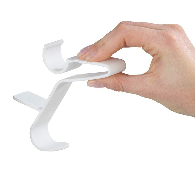 Set 3 umerase de baie FLEXI, Alb, 13x2,5 cm, WENKO