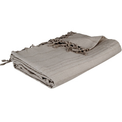 Cuvertură de pat din bumbac 160 x 220 cm, culoare bej închis