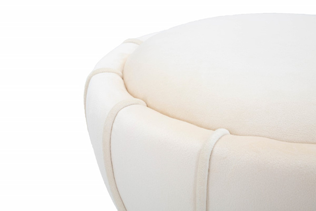 Taburet din velur cu detaliu auriu, 40 cm, negru