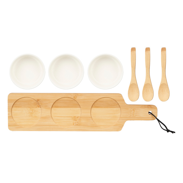 Set de 5 cuțite de bucătărie cu mânere din bambus BAMY