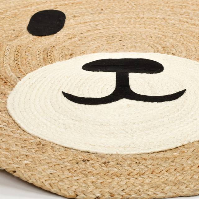 Covoraș pentru camera copiilor NIMI, urs cu urechiușe, Ø 90 cm