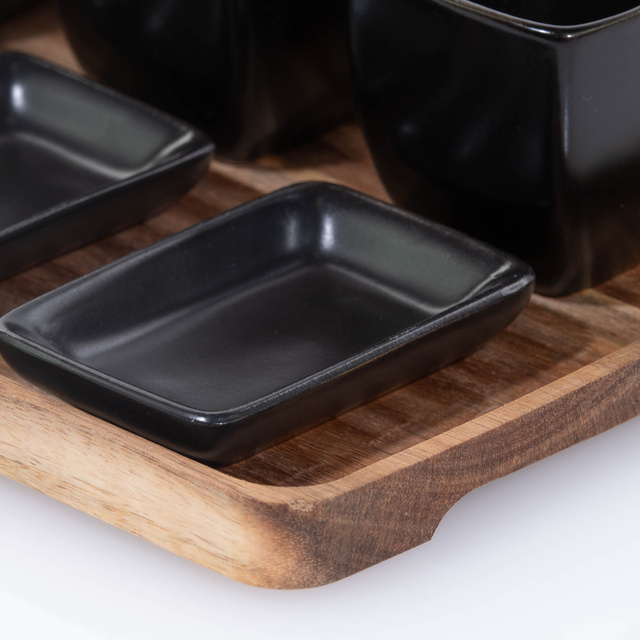 Set pentru aperitive pe tava de lemn, 25 x 16 cm
