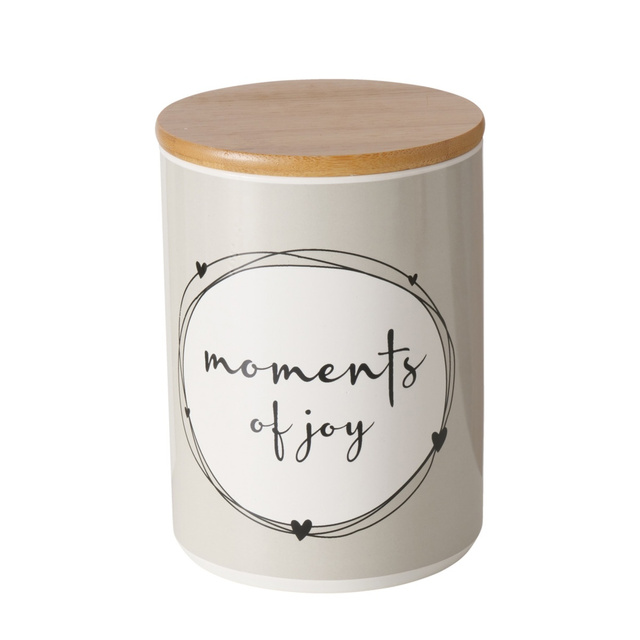 Recipient din ceramică pentru alimente, capac etanș din bambus