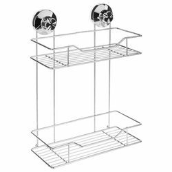 Raft de baie, suspendat cu ventuze, 2 niveluri, otel cromat, coltar