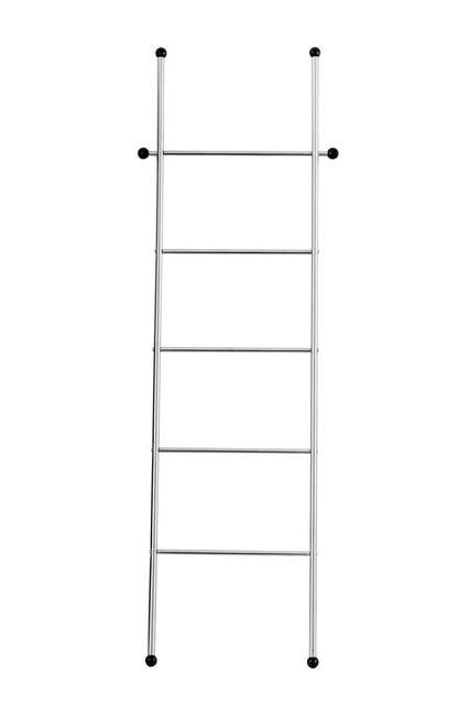 Cuier pentru baie sub formă de scară, suport din oțel cu 5 niveluri și 2 cârlige suplimentare - 158 x 52 cm, WENKO