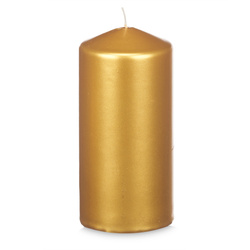 Lumânare cilindrică LUNAR aurie, Ø 7 cm