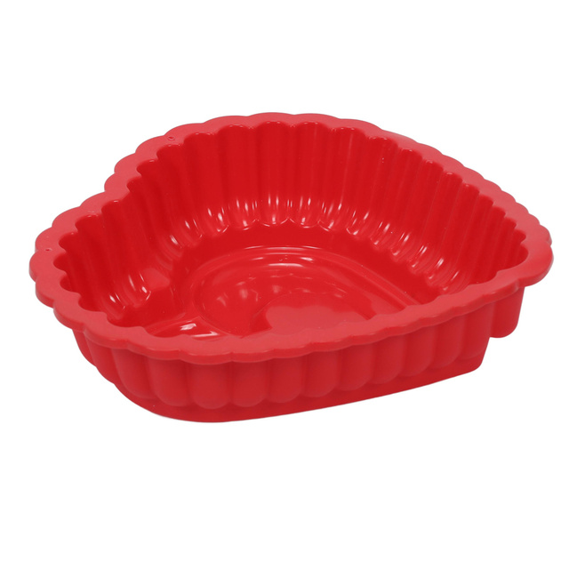Tava de copt din silicon in forma de inima, 25 x 16 x 7 cm