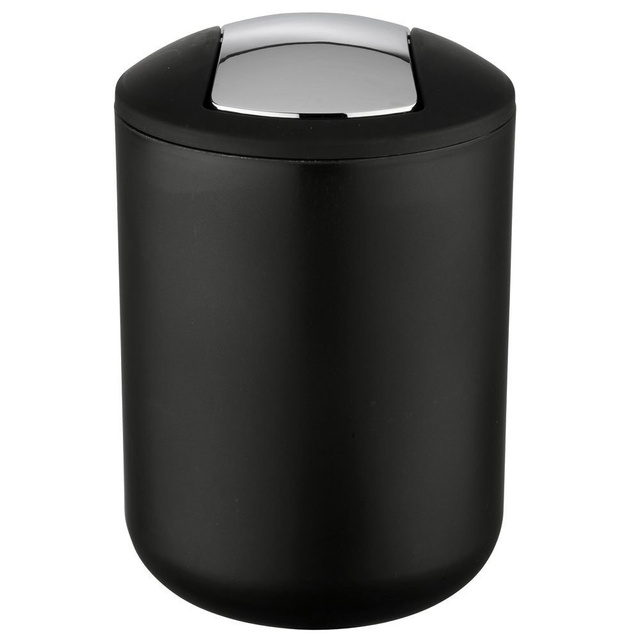 Set accesorii baie BRASIL BLACK, dozator de sapun + perie de toaleta + coș de gunoi 2 l, WENKO