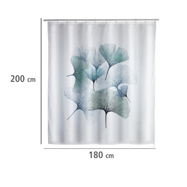 Perdă de duș antimucegai GINGKO, poliester, Wenko