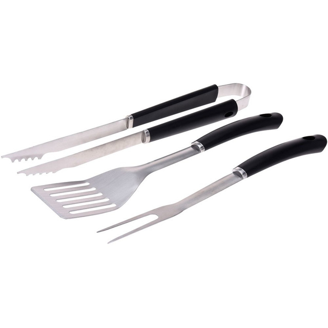 Set 3 accesorii pentru gratar, inox, manere confortabile