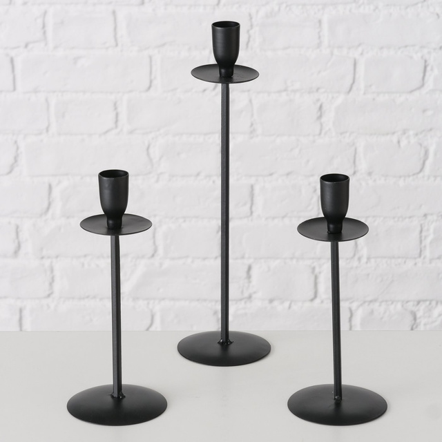 Set sfeșnice metalice, CHESIL, 20, 26 și 30 cm