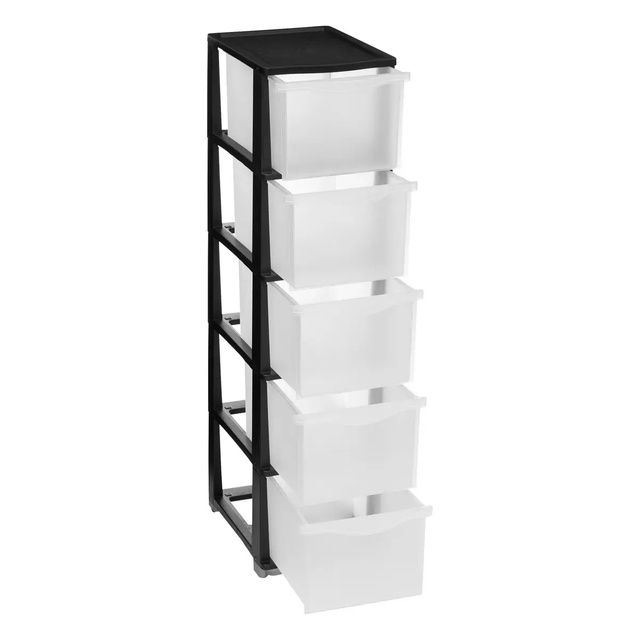 Organizator înalt din plastic cu sertare PLAS, înălțime 102,4 cm.