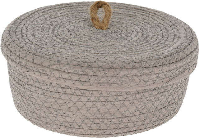 Coșuri de depozitare decorative, capac din iută, 3 buc