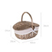 Cos de picnic din rachita cu capac si captuseala din material textil, 40 x 28 cm