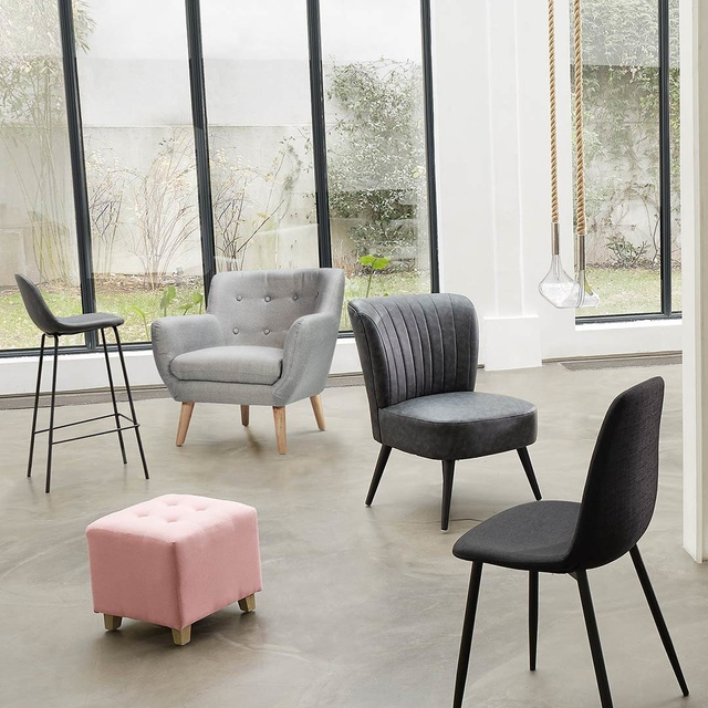 Scaun de bar Vladi, Vintage, 95 cm, Negru