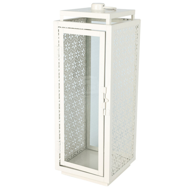 Lantern metalic lumanare, 14,5 x 14,5 x 39 cm