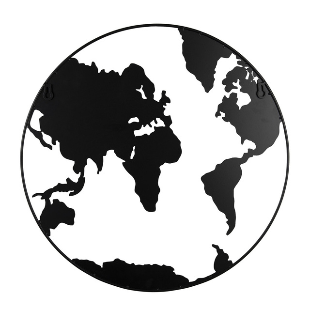 Tablou metalic, forma Pamant, WORLD, Ø 50 cm