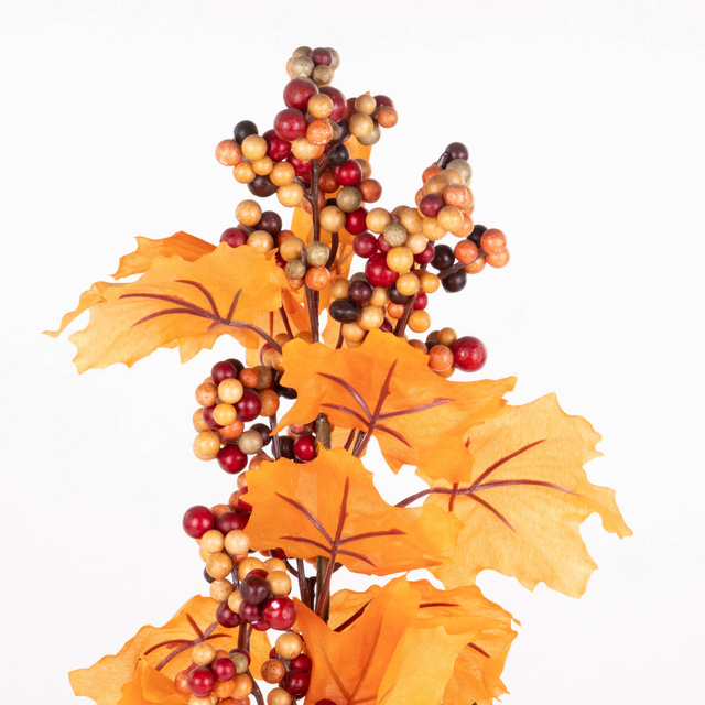 Ramură decorativă pentru aranjament, frunze de toamnă, 60 cm