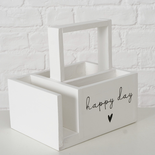 Organizator din lemn pentru ustensile de bucătărie, 20 x 20 cm