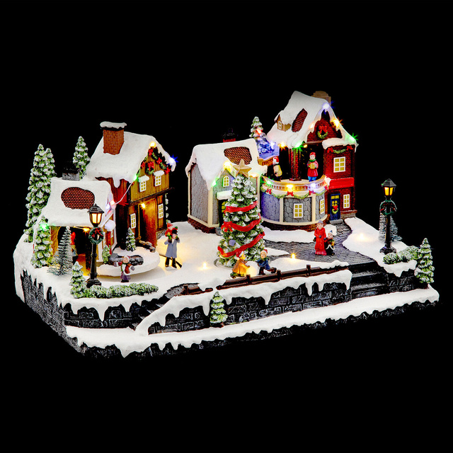 Figurina scena de Craciun mobila cu iluminare, 45 x 20,5 cm