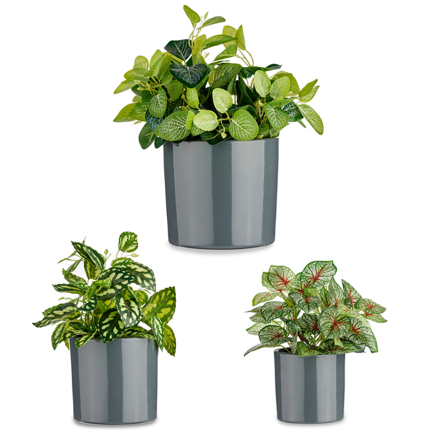 Set 3 ghivece rotunde din ceramica