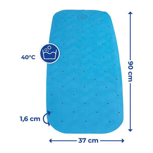 Covoare antiderapante pentru cadă NATURAL RUBBER, 90 x 37 cm, albastru