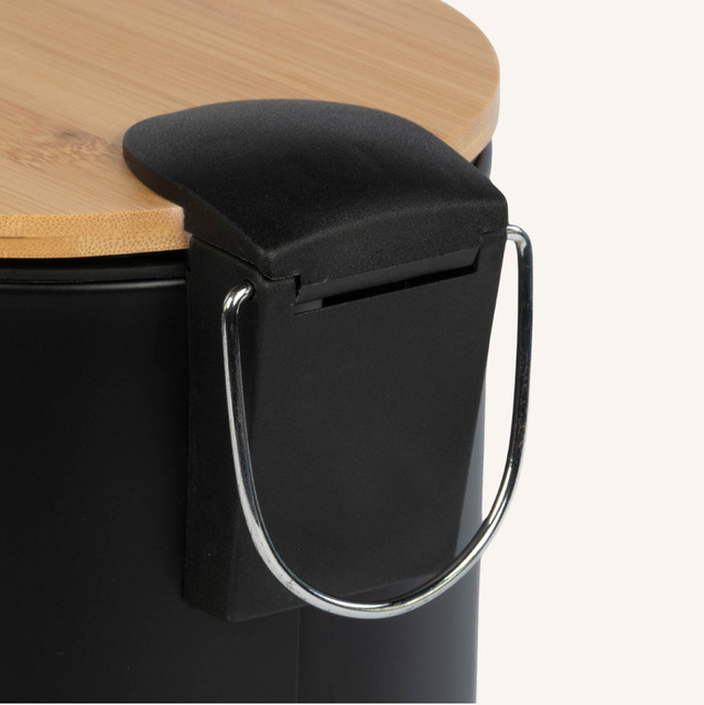 Coș de baie ZETRU, 3 l, cu capac din bambus