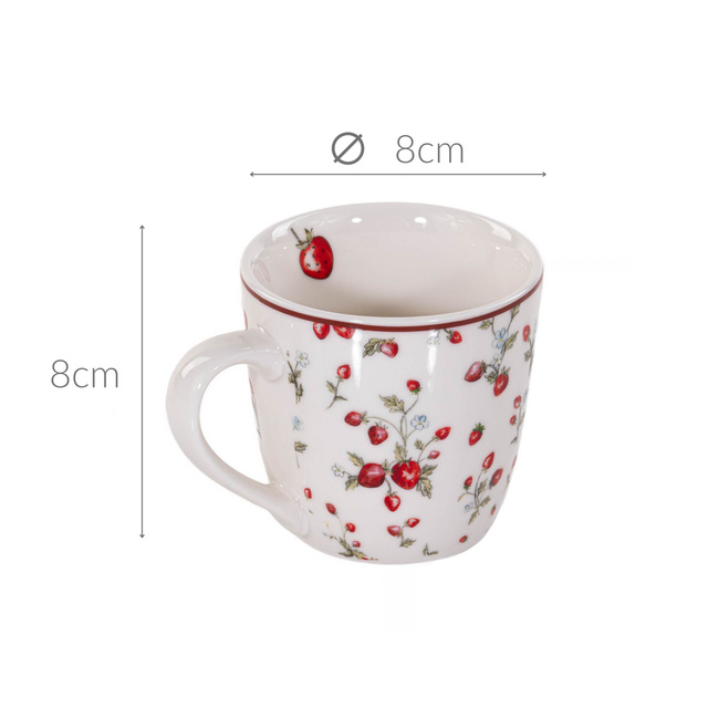 Cana de ceai model cu capsuni Emily, 250 ml