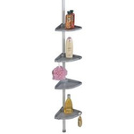 Raft de baie telescopic, colțar - 4 niveluri, WENKO, argintiu