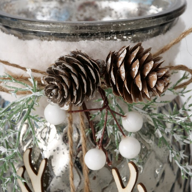 Candelabru borcan cu aranjament WILKA, înălțime 16 cm