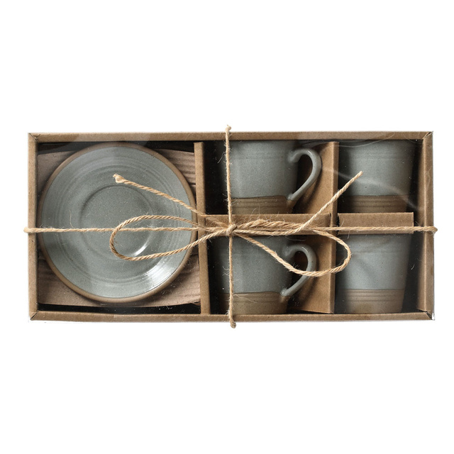 Set cesti espresso din gresie, 60 ml