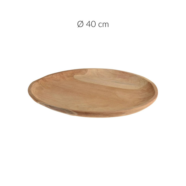 Farfurie decorativa din lemn de tec, Ø 40 cm