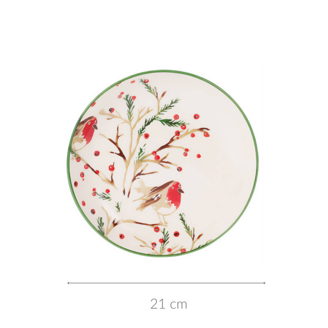 Farfurie adâncă de sărbătoare din ceramică, Ø 21 cm