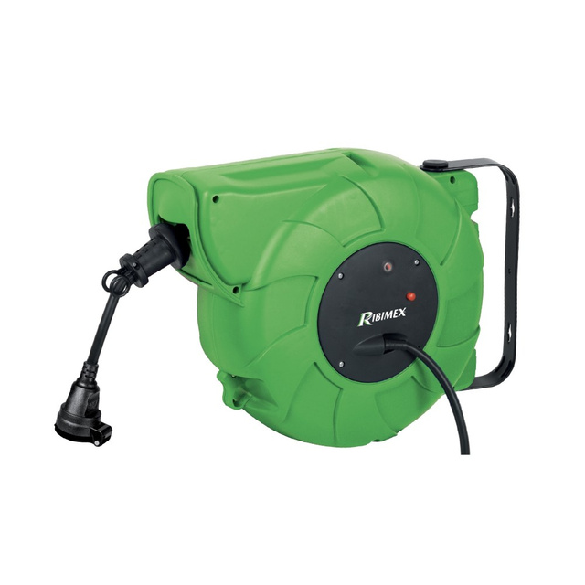 Cablu prelungitor in rola RIBIMEX cu sistem automat si montare pe perete, 15 m