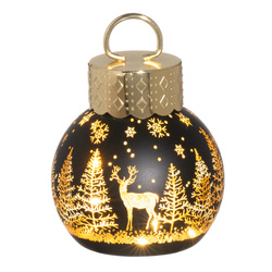 Lampă LED în formă de glob cu ren, Ø 10 cm