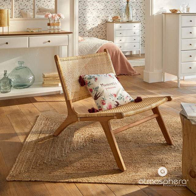 Covor dreptunghiular din iută, 120 x 170 cm, țesut, natural