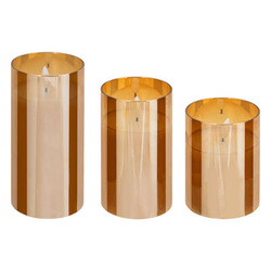 SENA set de lumânări LED sticlă ambră