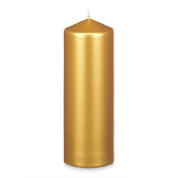 Lumânare cilindrică LUNAR aurie, Ø 7 cm