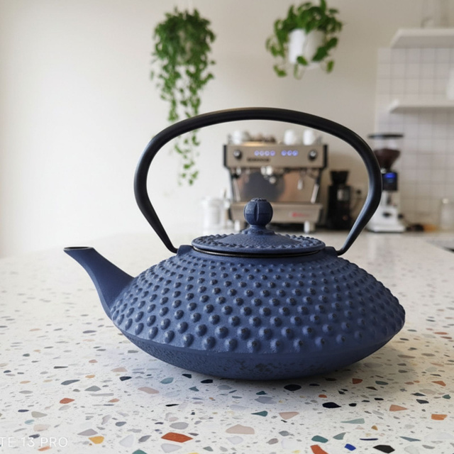 Ceainic din fontă cu infuzor MIKA, 1250 ml, bleumarin