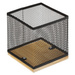 Organizator de birou, bambus si metal, 10 x 10 x 10 cm