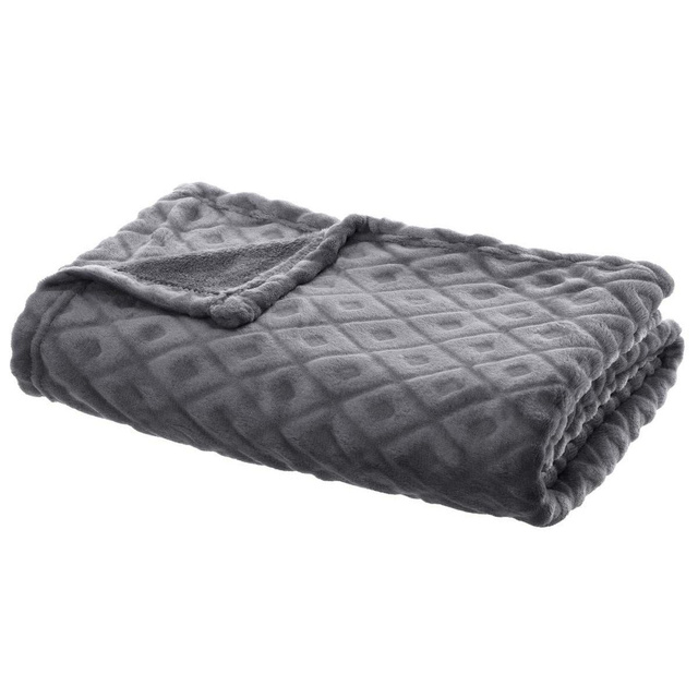 Pătură moale, cuvertură de pat LOSAN, carouri 3D, 125 x 150 cm