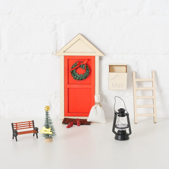 Ușa elfului DIY, decor pentru perete, 17 cm