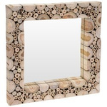 Oglindă de perete într -un cadru din lemn, oglindă pătrată de perete - TEKE WOOD, 50 x 50 cm