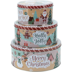 Cutii pentru prăjituri JOUJOU, 3 recipiente metalice de dimensiuni diferite