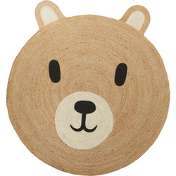Covoraș pentru camera copiilor NIMI, urs cu urechiușe, Ø 117 cm